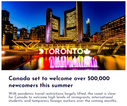 超额接收·加拿大今年夏天迎来50万新移民！