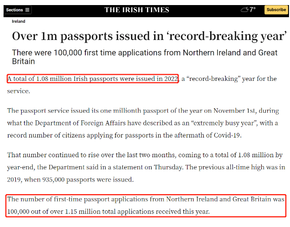 爱尔兰护照