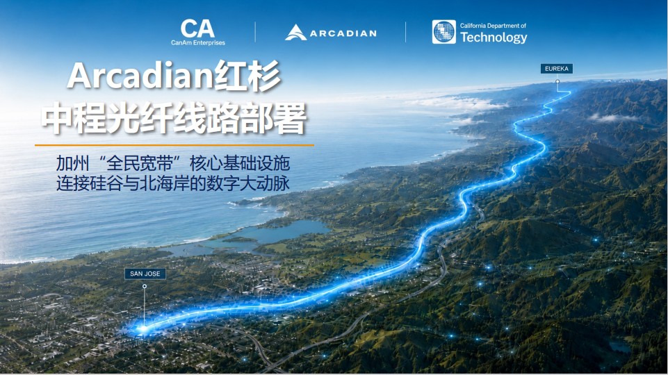 美国EB5Arcadian红杉 中程光纤线路部署